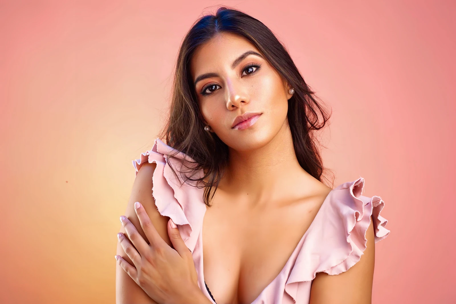 Soft gradient commercial beauty portrait of Millen Guerrero